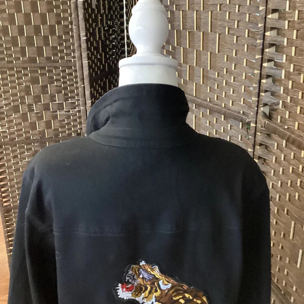 Embroidery Black Denim Jacket - Prewashed. PL - Picture 2 of 4